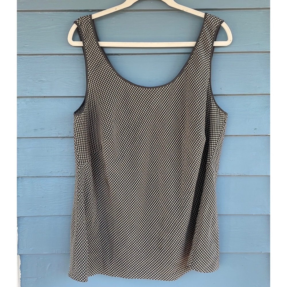 Calvin Klein Gray Polka Dot Silk Sleeveless Blouse
